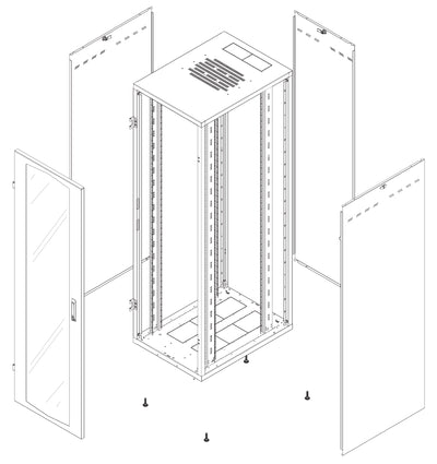 Armadio Rack NextGen 19'' 600x800 20U Grigio