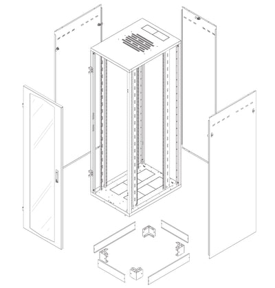 Armadio Rack NextGen 19'' 600x800 42U Nero