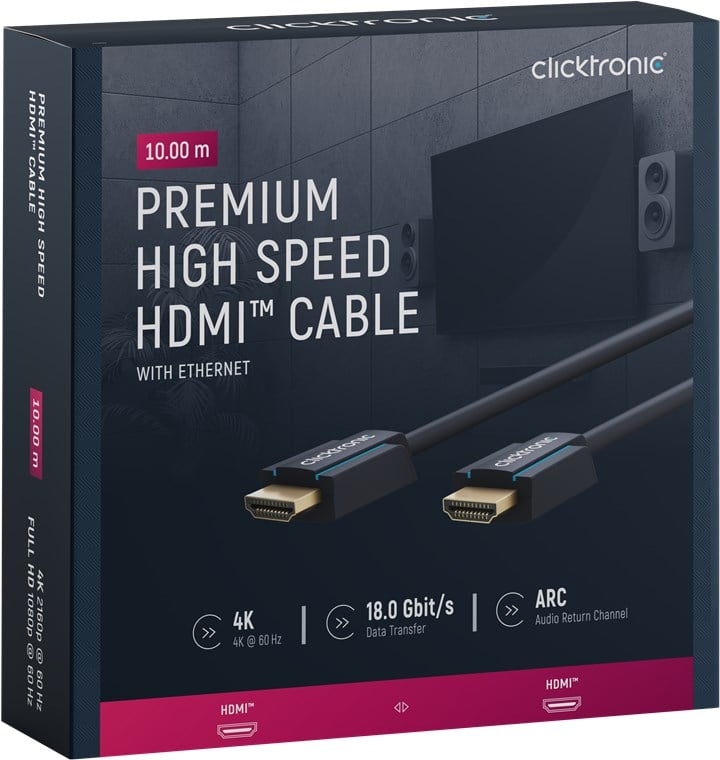 Cavo HDMI High Speed Ethernet A/A M/M 10 m Alta Qualità