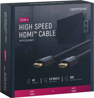 Cavo HDMI High Speed Ethernet A/A M/M 15 m Alta Qualità