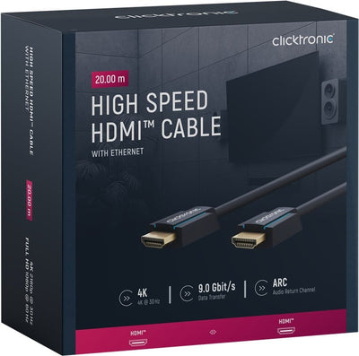 Cavo HDMI High Speed Ethernet A/A M/M 20 m Alta Qualità