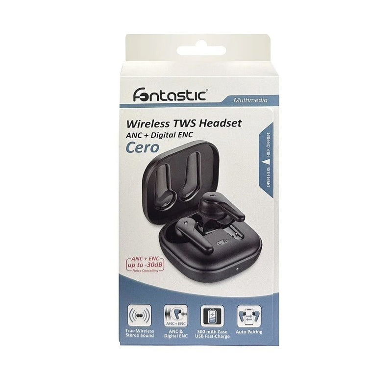 Auricolari Wireless BT v5.3 con Custodia di Ricarica 2 in 1 Nero