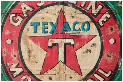 Biscottini Armadietto da officina texaco in ferro dipinto a mano stile vintage Offerta