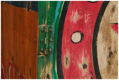 Biscottini Armadietto da officina texaco in ferro dipinto a mano stile vintage Offerta