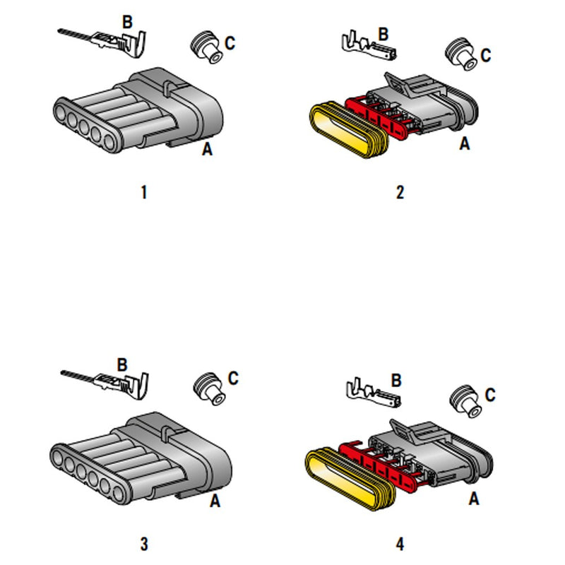 Connettore s-seal PF nero 6 vie Mta