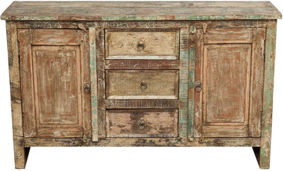 Biscottini Credenza in legno massiccio riciclato finitura anticata L138XPR36xH84 cm Solida