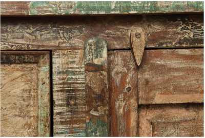 Biscottini Credenza in legno massiccio riciclato finitura anticata L138XPR36xH84 cm Solida