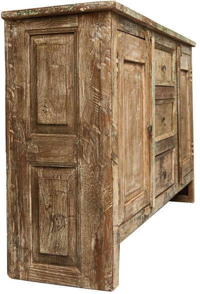 Biscottini Credenza in legno massiccio riciclato finitura anticata L138XPR36xH84 cm Solida