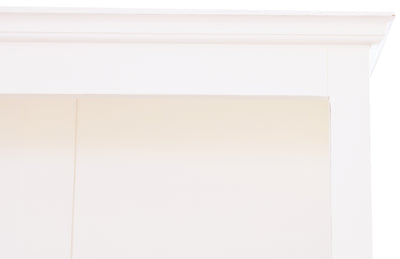 Biscottini Libreria in legno massello di tiglio finitura bianca anticata L108xPR38xH211 cm. Made in Italy