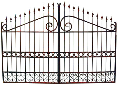 Biscottini Cancello in ferro pieno finitura antico anticata L348xPR10xH250 cm interamente