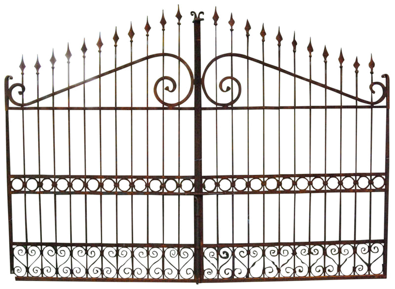 Biscottini Cancello in ferro pieno finitura antico anticata L348xPR10xH250 cm interamente