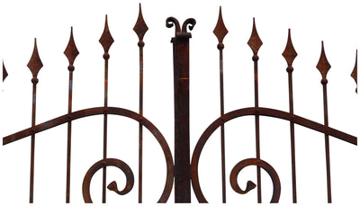 Biscottini Cancello in ferro pieno finitura antico anticata L348xPR10xH250 cm interamente