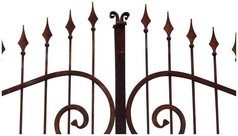 Biscottini Cancello in ferro pieno finitura antico anticata L348xPR10xH250 cm interamente