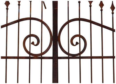 Biscottini Cancello in ferro pieno finitura antico anticata L348xPR10xH250 cm interamente