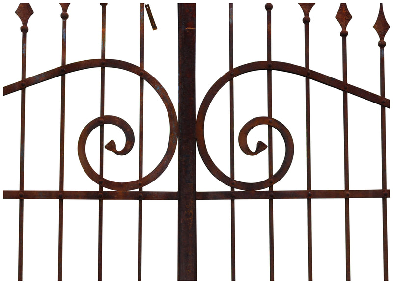 Biscottini Cancello in ferro pieno finitura antico anticata L348xPR10xH250 cm interamente