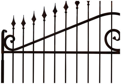 Biscottini Cancello in ferro pieno finitura antico anticata L348xPR10xH250 cm interamente
