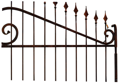 Biscottini Cancello in ferro pieno finitura antico anticata L348xPR10xH250 cm interamente