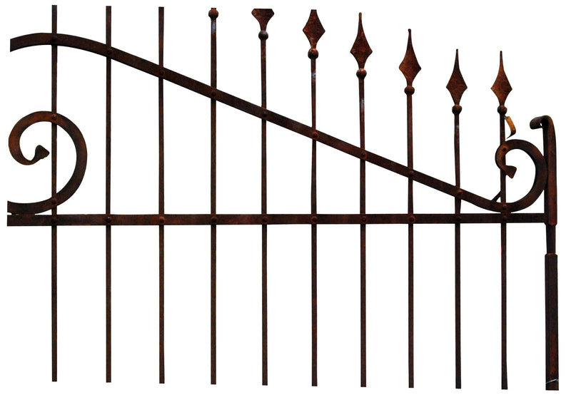 Biscottini Cancello in ferro pieno finitura antico anticata L348xPR10xH250 cm interamente
