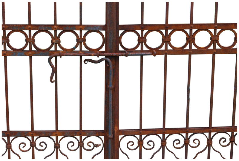 Biscottini Cancello in ferro pieno finitura antico anticata L348xPR10xH250 cm interamente