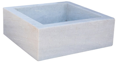 Biscottini Acquaio in marmo bianco L40xPR40xH16 cm Vasca realizzata completamente