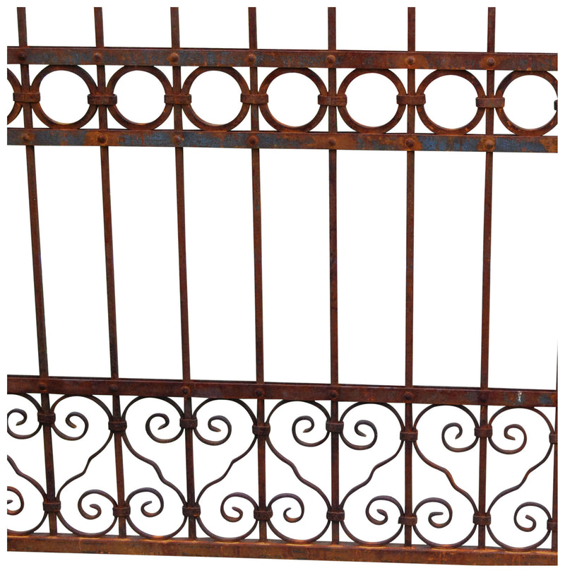 Biscottini Cancello in ferro pieno finitura antico anticata L348xPR10xH250 cm interamente