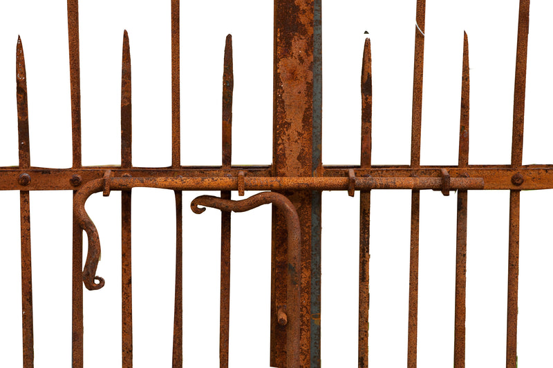 Biscottini Cancello in ferro pieno finitura antico anticata L348xPR10xH270 cm. Made in Italy