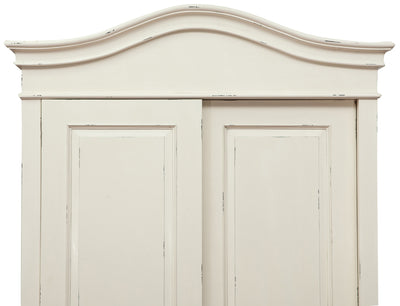 Biscottini Armadio in legno massello finitura bianca anticata L123xPR65xH211 cm Spazioso