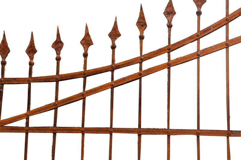 Biscottini Cancello in ferro pieno finitura antico anticata L348xPR10xH270 cm. Made in Italy