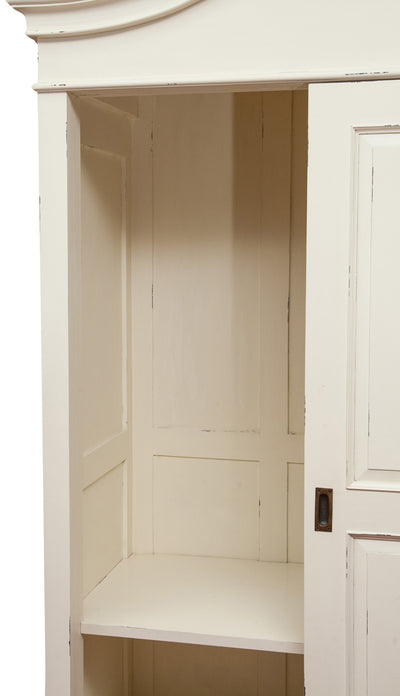 Biscottini Armadio in legno massello finitura bianca anticata L123xPR65xH211 cm Spazioso