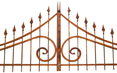 Biscottini Cancello in ferro pieno finitura antico anticata L348xPR10xH270 cm. Made in Italy