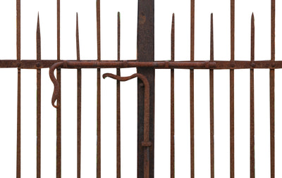 Biscottini Cancello in ferro pieno finitura anticata L402xPR10xH288 cm. Made in Italy