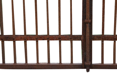 Biscottini Cancello in ferro pieno finitura anticata L402xPR10xH288 cm. Made in Italy