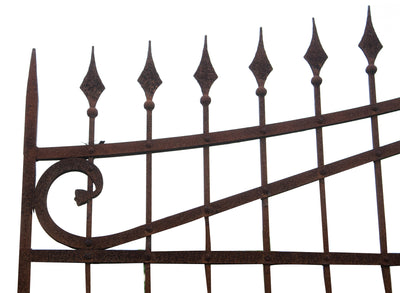 Biscottini Cancello in ferro pieno finitura anticata L402xPR10xH288 cm. Made in Italy