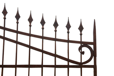 Biscottini Cancello in ferro pieno finitura anticata L402xPR10xH288 cm. Made in Italy