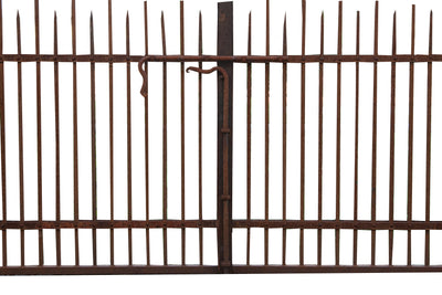 Biscottini Cancello in ferro pieno finitura anticata L402xPR10xH288 cm. Made in Italy
