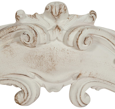 Biscottini Sopraporta in legno finitura bianco anticato L57xPR6xH20 cm Made in Italy