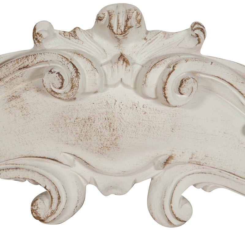 Biscottini Sopraporta in legno finitura bianco anticato L57xPR6xH20 cm Made in Italy