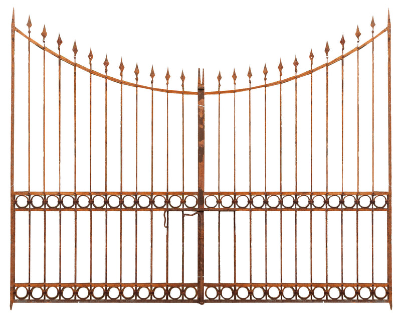 Biscottini Cancello in ferro pieno finitura antico anticata L345xPR10xH270 cm. Made in Italy