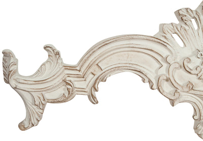 Biscottini Sopraporta in legno finitura bianco anticato L97xPR8xH34 cm Made in Italy