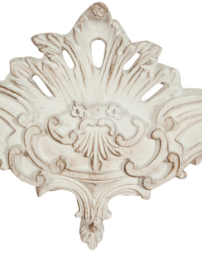 Biscottini Sopraporta in legno finitura bianco anticato L97xPR8xH34 cm Made in Italy