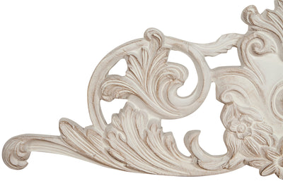 Biscottini Sopraporta in legno finitura bianco anticato L98xPR4xH33 cm Made in Italy