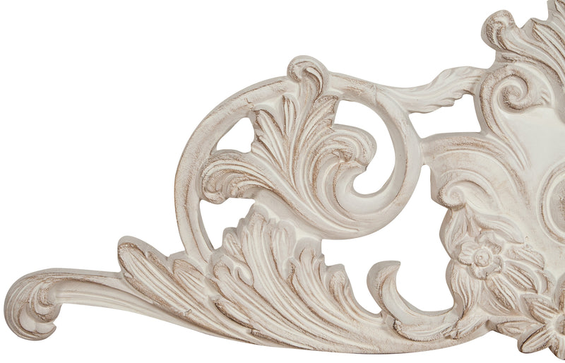 Biscottini Sopraporta in legno finitura bianco anticato L98xPR4xH33 cm Made in Italy