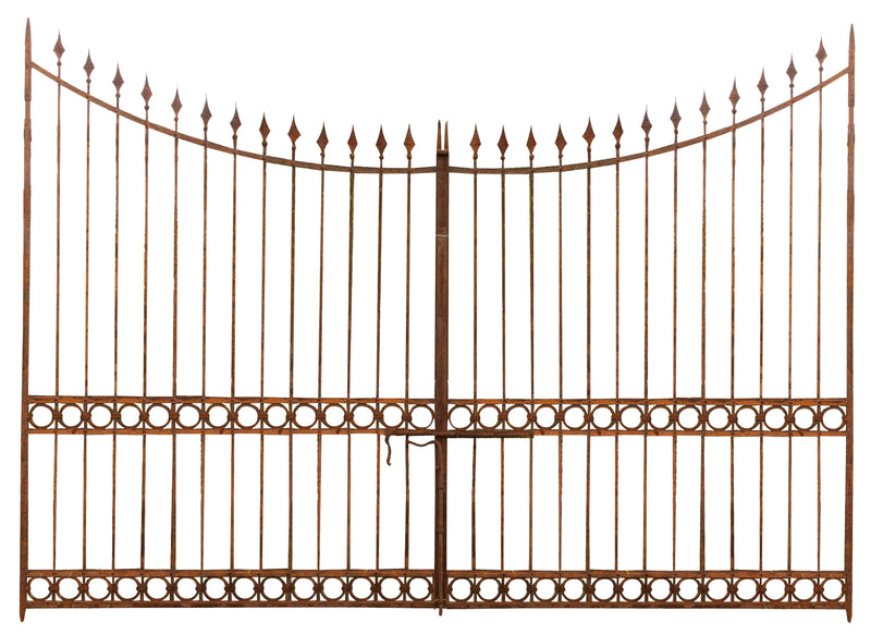 Biscottini Cancello in ferro pieno finitura anticata L400xPR10xH289 cm. Made in Italy