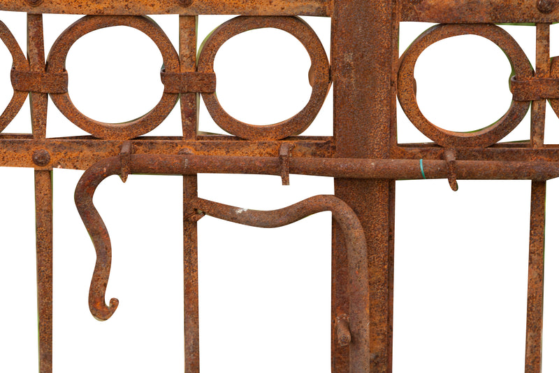 Biscottini Cancello in ferro pieno finitura anticata L400xPR10xH289 cm. Made in Italy