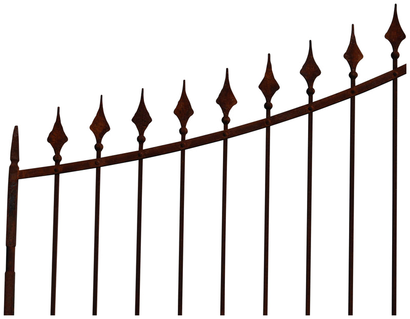 Biscottini Cancello in ferro pieno finitura anticata L350xPR10xH288 cm. Made in Italy