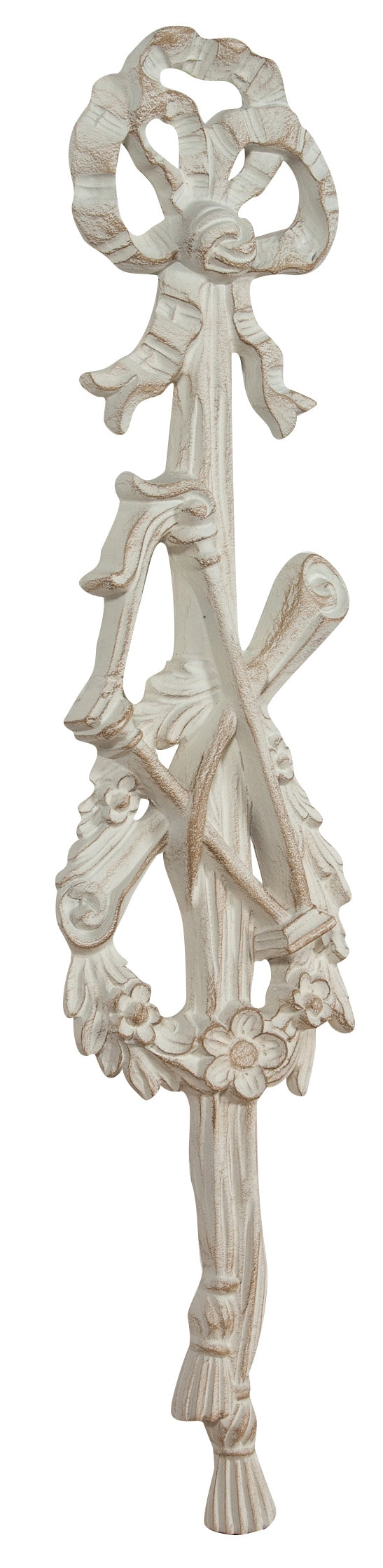 Biscottini Fregio in legno finitura bianco anticato L17xPR3,5xH73 cm Made in Italy