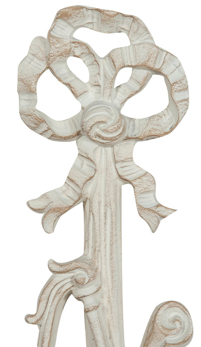 Biscottini Fregio in legno finitura bianco anticato L17xPR3,5xH73 cm Made in Italy