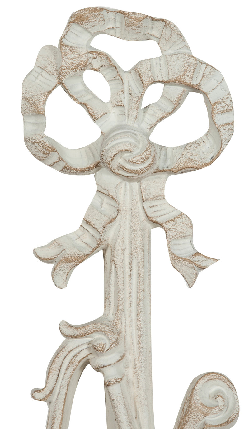 Biscottini Fregio in legno finitura bianco anticato L17xPR3,5xH73 cm Made in Italy