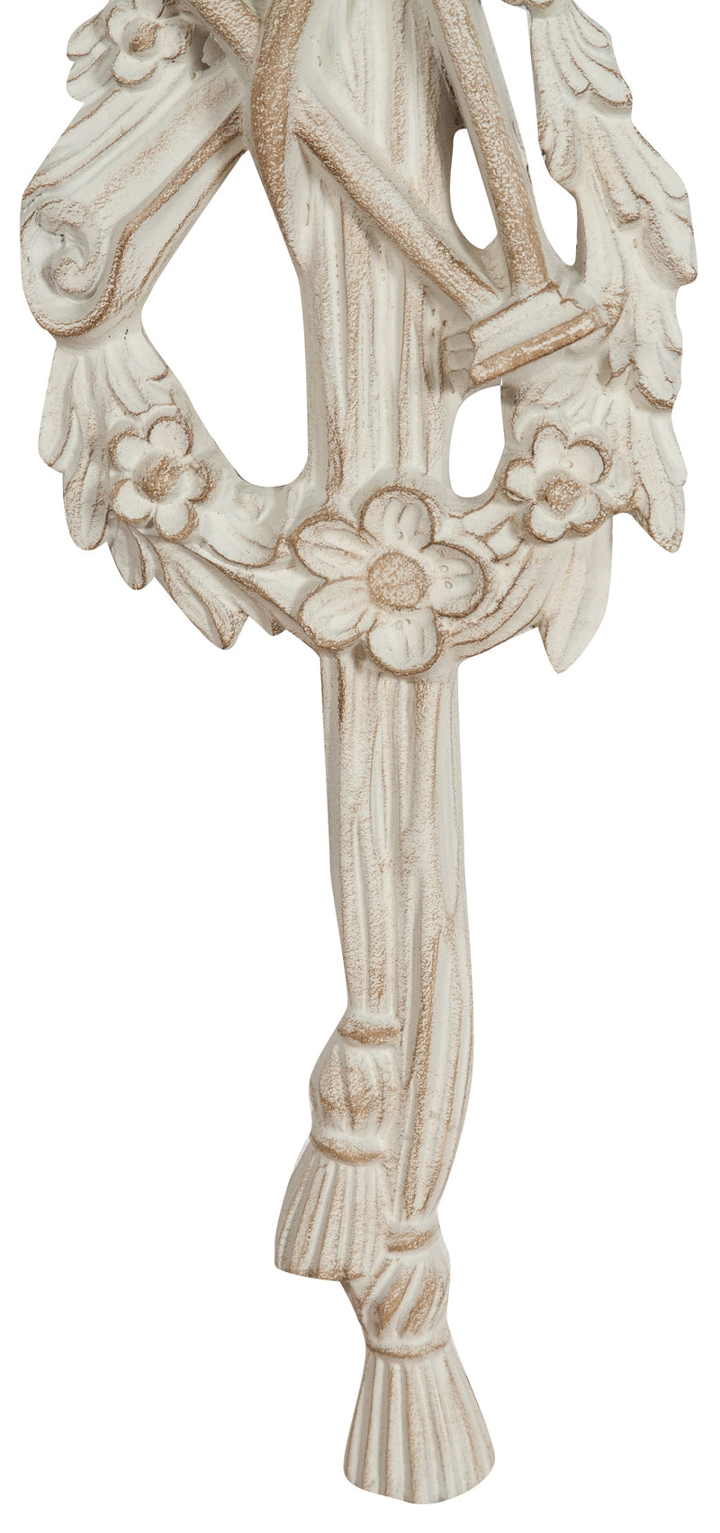 Biscottini Fregio in legno finitura bianco anticato L17xPR3,5xH73 cm Made in Italy