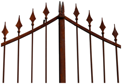 Biscottini Cancello in ferro pieno finitura anticata L350xPR10xH288 cm. Made in Italy